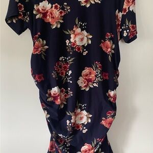 Floral Navy Maternity Dress